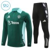 Manchester United Sweat d'Entraînement Quarter-Zip 2024-25 Verte Pour Enfant